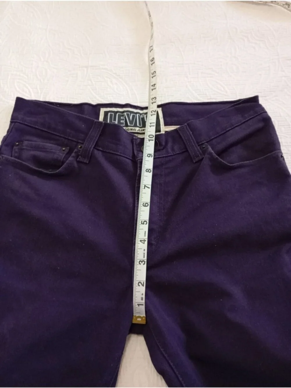 Levis 510 Super Skinny Purple Denim Jeans W32 L30 Mens Stretch Cotton